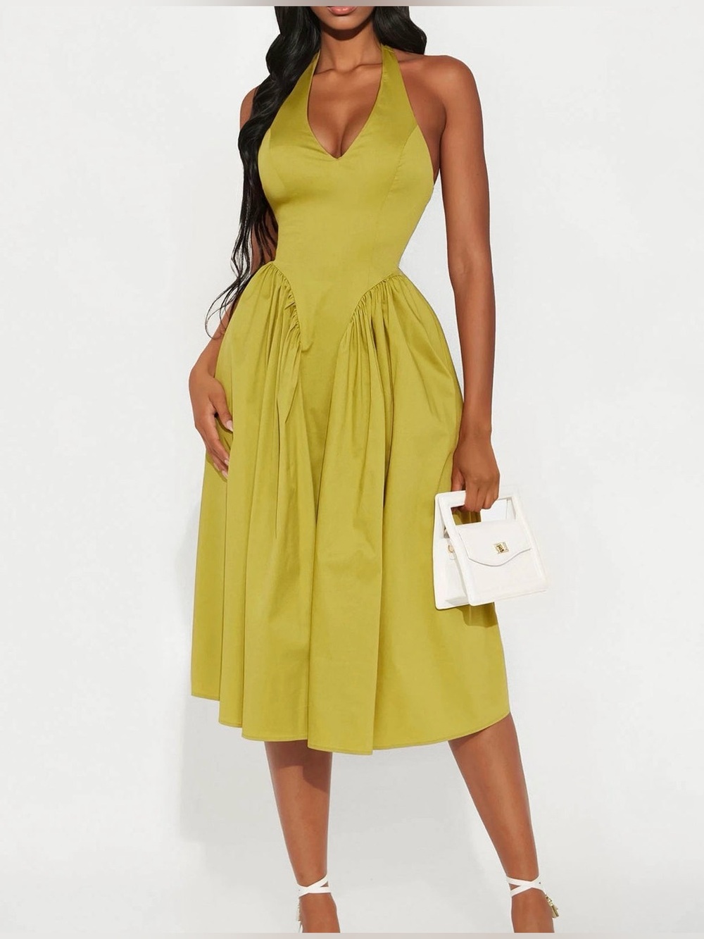 Fashion Nova Mara Corset Halter Dress Fits like a M